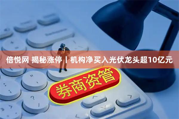 倍悦网 揭秘涨停丨机构净买入光伏龙头超10亿元