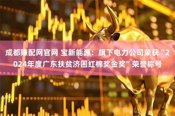 成都赚配网官网 宝新能源:旗下电力公司荣获“2024年度广东扶贫济困红棉奖金奖”荣誉称号