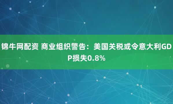 锦牛网配资 商业组织警告:美国关税或令意大利GDP损失0.8%